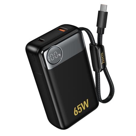 Power Bank Hoco Q53 Skillful 12000mAh PD65W QC3.0 1xUSB-C 1xUSB-A with Integrated Cable USB-C and LED Display Black
