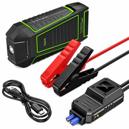 Car Jump Starter Hoco QS1 600A and Powerbank 10000mAh 5V/2.4A 2xUSB-A 1xUSB-C SOS Mode with Flashlight