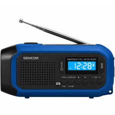 Camping Radio Sencor SRD 1050SCL BB Solar with USB-C Hand Crank and LED Flashlight FM/AM  Blue