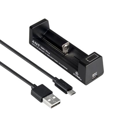 Industrial Type Battery Charger Xtar ANT MC1+ USB-C 1A with Power Display Black