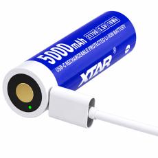 Rechargable Ιndustrial Τype Βattery Xtar 21700 Li-ion 3.6V 5000mAh 10A with Overcharge Protection and Built-in USB-C Charging Port