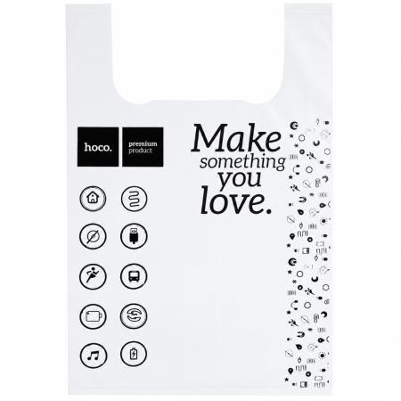 Plastic Bag Hoco 30χ42χ13cm White 50 Pieces
