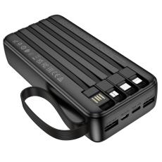 Power Bank Borofone BJ76A 20000mAh with 4 Cables and 4 Ports USB-C USB-A Lightning Micro-USB and LED Battery Indicator Black