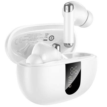 Wireless Hands Free Hoco EQ27 Fun ANC+ENC v5.4 300mAh 7h Talk Time Master / Slave Switching and Siri Compatible White