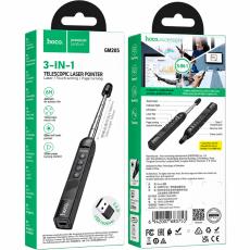 Hoco GM205 Smart Active Pen 2.4GHz 180mAh USB-A USB-C for Full Screen Presentation Control Laser and Telescopic Pointer Black