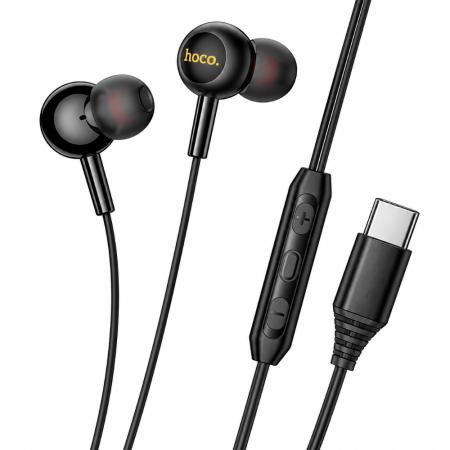Hands Free Hoco M120 Gratified USB-C Universal Earphones Hi-Fi Stereo RGB Black 1.2m