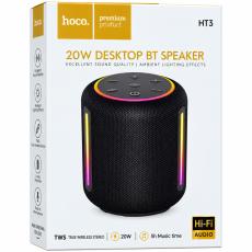 Wireless Hoco HT3 Platinum TWS BT v6.0 2400mAh 20W USB Micro-SD AUX and Ambient Light Black