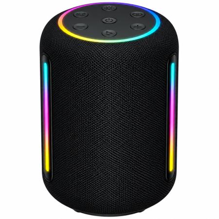 Wireless Hoco HT3 Platinum TWS BT v6.0 2400mAh 20W USB Micro-SD AUX and Ambient Light Black