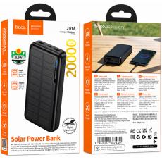 Power Bank Hoco J176A Honorifico 20000mAh 10W 1xUSB-C 2xUSB-A 1xMicroUSB and Solar Panel Black