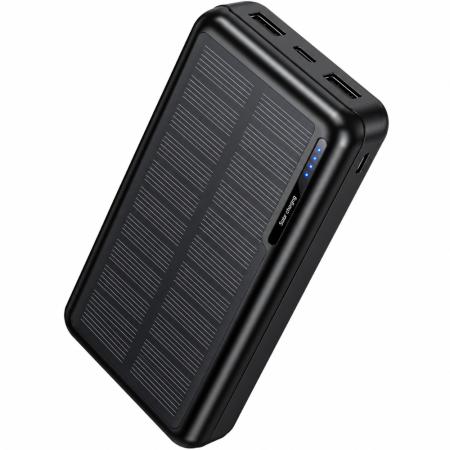 Power Bank Hoco J176A Honorifico 20000mAh 10W 1xUSB-C 2xUSB-A 1xMicroUSB and Solar Panel Black