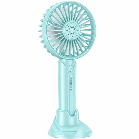 Borofone DBF01 Precious Portable Handheld Super Small Silent Fan 1200mAh 3 Airflow Speeds and Phone Desktop Stand Blue