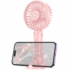 Borofone DBF01 Precious Portable Handheld Super Small Silent Fan 1200mAh 3 Airflow Speeds and Phone Desktop Stand Pink