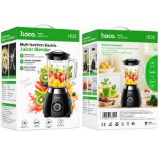 Blender Hoco. HE33 Retro 1.5lt 500W Stainless Steel Blades and Glass Bowl 2 Modes + Pulse Black
