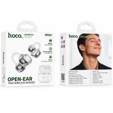 Wireless Hands Free Open-Ear Hoco. DES61 Cool TWS v6.0 250mAh 6h Talk Time White with White Silicon Sleeve