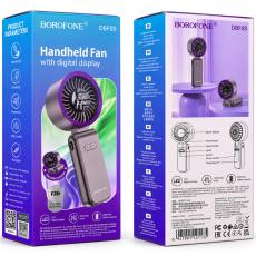 Borofone DBF08 Cool Portable Handheld Powerful Fan 3600mAh 3 Airflow Speeds and LED Display Grey
