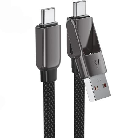 Cable Acefast C13-04 USB-C  to USB-C / USB-A 3A 60W Braided Black 1.2m