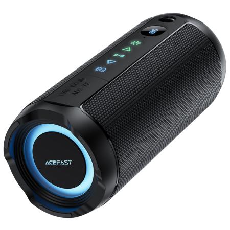 Wireless Speaker Acefast K12 Pro TWS ENC v6.0 2400mAh 30W TF Card AUX USB Playback Digital Display and RGB Lighting IPX4 Black