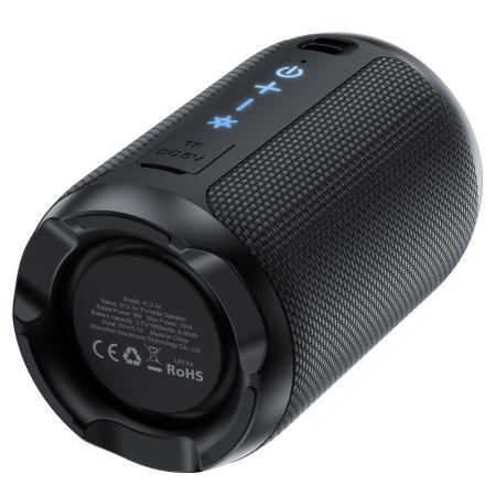 Wireless Speaker Acefast K12 Air TWS ENC v6.0 1800mAh 16W TF Card AUX Playback RGB Lighting IPX4 Black