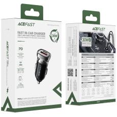 Car Charger Acefast B19 PD30W 1xUSB-A 1xUSB-C Black