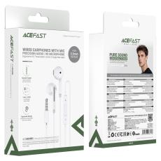 Hands Free Acefast L14 Earphones Stereo 3.5mm with Microphone White 1.2m