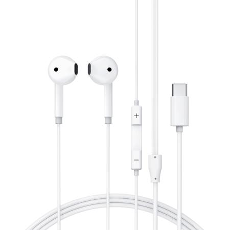 Hands Free Acefast L13 Earphones Stereo USB-C with Microphone White 1.2m