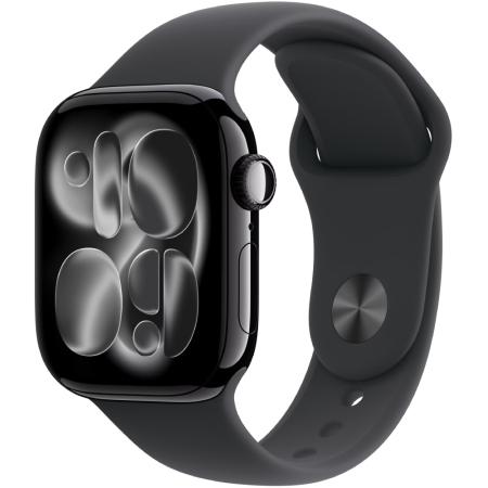 Apple Watch Series 11 5G (2025) Aluminum 42mm GPS eSIM NFC IP6X Aluminum Case Jet Black with Black Sport Band