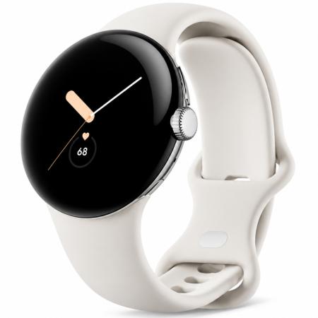 Smartwatch Google Pixel Watch LTE 1,2 " AMOLED GPS eSIM NFC IP68 Call Version Polished Silver with Chalk Sport Band