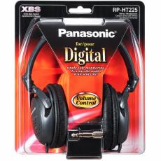 Headphones Stereo Panasonic RP-HT225 3.5mm Lightweight with 6.3mm Adapter 5m Cable Ideal for TVs, Hi-Fi and DVD Players Black