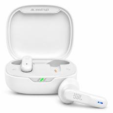 Wireless Hands Free JBL Wave Flex Earbuds with VoiceAware, up to 32 Hours Playtime, BT v5.2, IP54 White