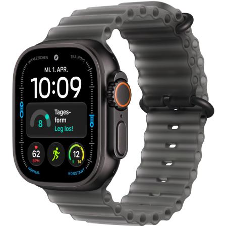 Apple Watch Ultra 4 (2026) 5G 49mm GPS eSIM NFC IP6X  Black Titanium Case with Translucent Black Ocean Band