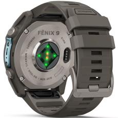 Smartwatch Garmin Fenix 9 47mm GPS 10 ATM Call Version Titanium with Pebble Grey Silicone Band
