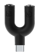 POWERTECH αντάπτορας USB-C σε 2x 3.5mm CAB-J052, μαύρος
