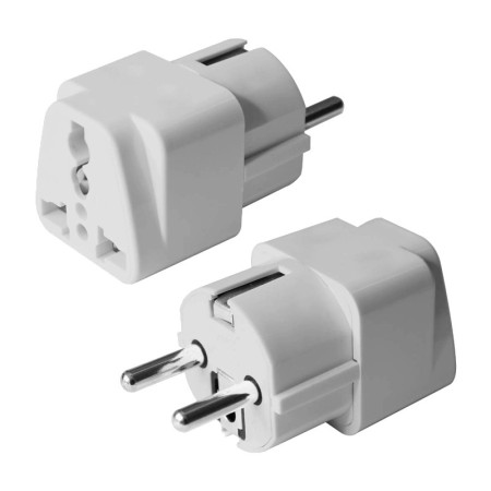 POWERTECH αντάπτορας ρεύματος PT-1097 German type/Universal, λευκό, 1τμχ