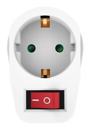 POWERTECH αντάπτορας ρεύματος PT-810, 1x schuko, 16A, λευκός