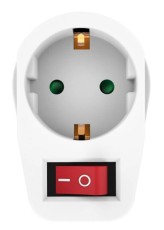 POWERTECH αντάπτορας ρεύματος PT-810, 1x schuko, 16A, λευκός