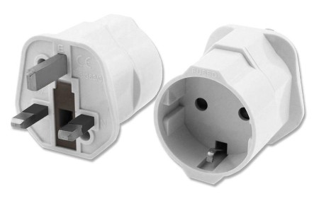 POWERTECH αντάπτορας ρεύματος PT-991, UK σε German type, 13A, λευκός