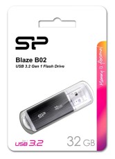 SILICON POWER USB Flash Drive Blaze B02, 32GB, USB 3.2, Μαύρο
