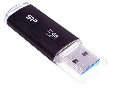 SILICON POWER USB Flash Drive Blaze B02, 32GB, USB 3.2, Μαύρο