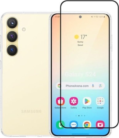 Vivid Set Gelly Case + Full Face Tempered Glass Samsung Galaxy S24 Black