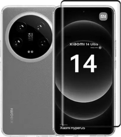 Vivid Set Gelly Case + 3D Curved Tempered Glass Xiaomi 14 Ultra Black