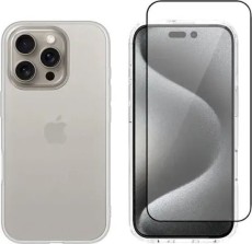 Vivid Set Gelly Case + Full Face Tempered Glass Apple iPhone 16 Pro Black