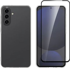 Vivid Set Gelly Case + Full Face Tempered Glass Samsung Galaxy A36 Black